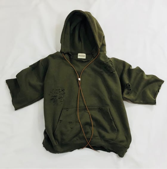 Image of MEN'S OLIVE BOLO TIE HOODIE