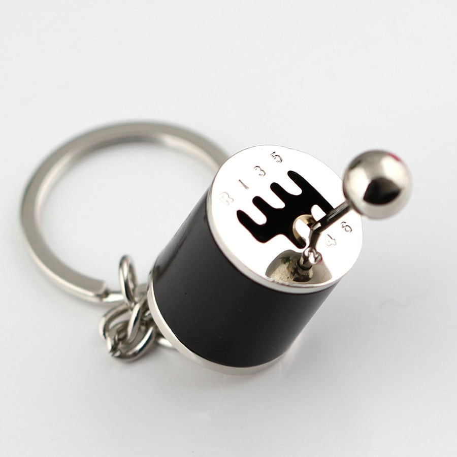 Image of 6 Speed Short Shifter Gear Stick Knob Keychain (Black)