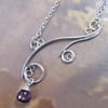 Greek Isle Necklace with Amethyst, Sterling Silver