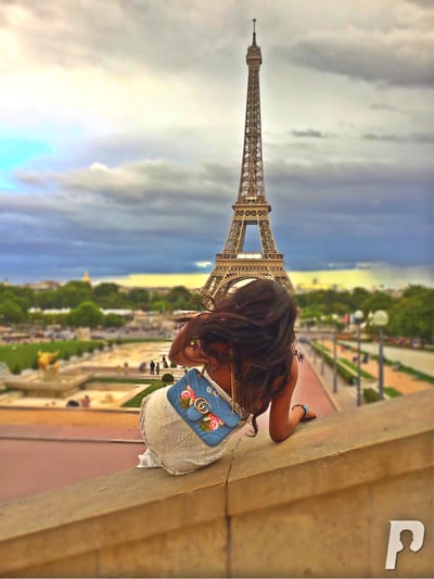 Image of Paris Gucci Spring flower Marymount purse