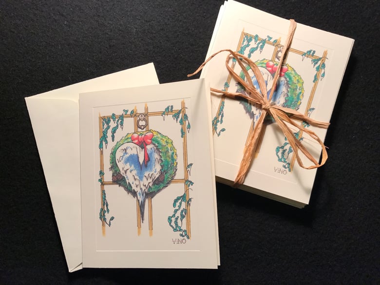 Image of FROZEN HEART WREATH Card (Print)