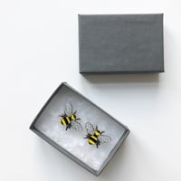 Image 1 of Enamel Bee Manchester Bee Cufflink Set - Available in 4 colours