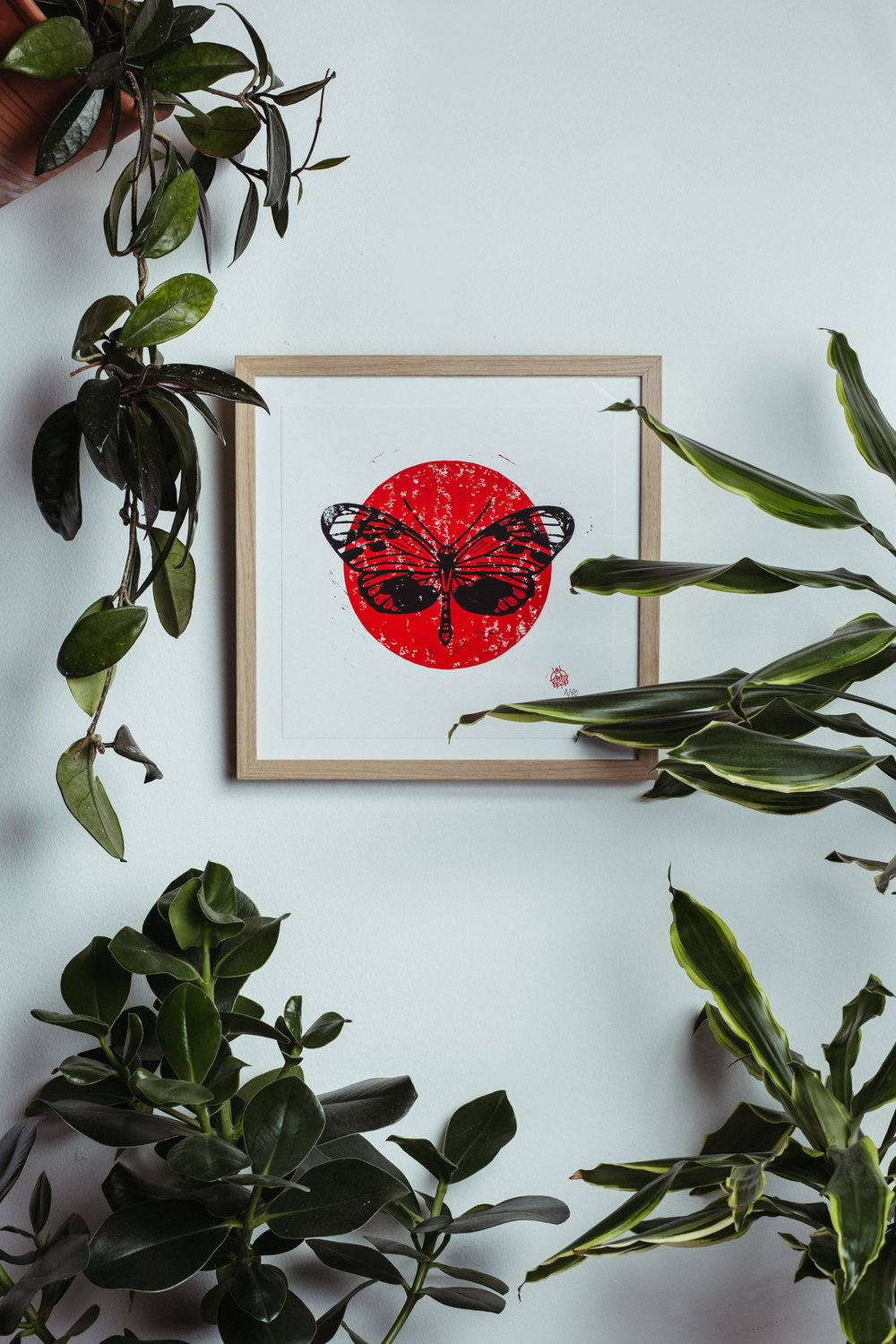 Image of Butterfly Print Red