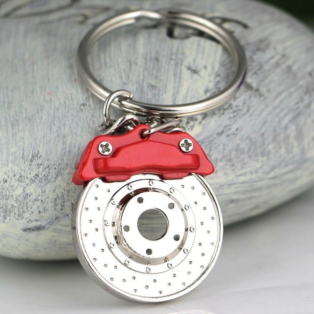 Image of Real Metal Brake Caliper & Disc Keychain (Red)