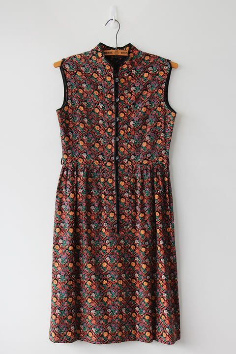 Image of SOLD Mandarin Collar Floral Tile Dress