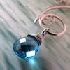 Greek Isle Necklace with Swiss Blue Topaz, Sterling Silver