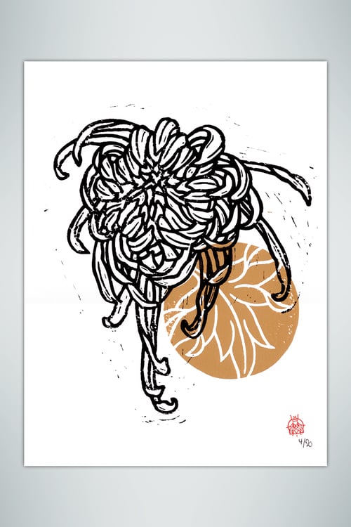 Image of Chrysanthemum Print Ocher