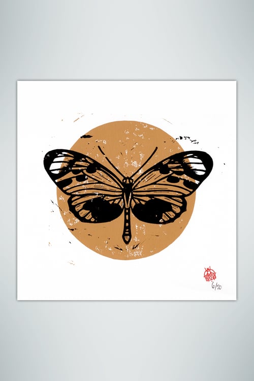 Image of Butterfly Print Ocher