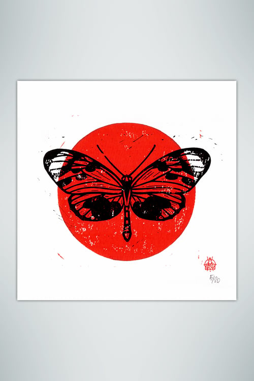 Image of Butterfly Print Red