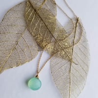 Image 4 of Simple Aqua Chalcedony Necklace