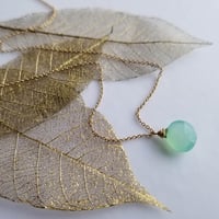 Image 1 of Simple Aqua Chalcedony Necklace