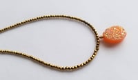 Image 1 of Effervescent Orange Sherbet Druzy Necklace - Gold