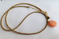 Image 3 of Effervescent Orange Sherbet Druzy Necklace - Gold
