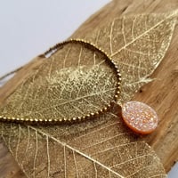 Image 5 of Effervescent Orange Sherbet Druzy Necklace - Gold