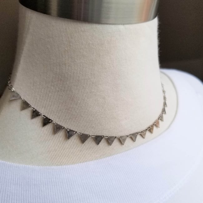 Tiny Triangle Necklace - Silver