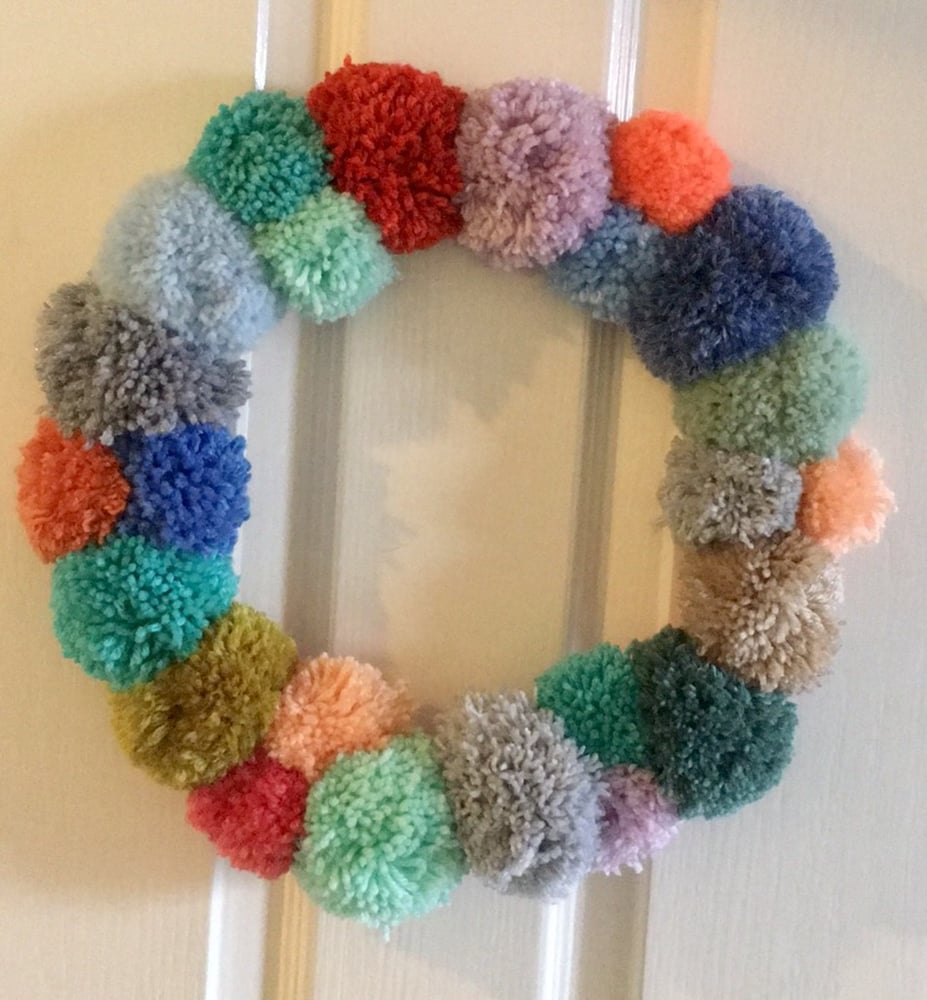 Image of Pom Pom Christmas Wreath