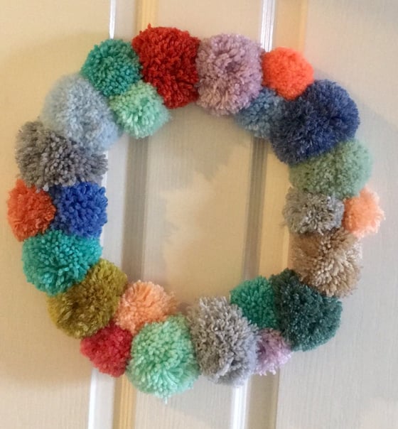 Image of Pom Pom Christmas Wreath