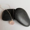 Simple Pink Chalcedony Necklace