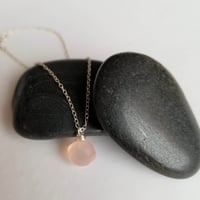 Image 1 of Simple Pink Chalcedony Necklace