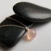 Simple Pink Chalcedony Necklace
