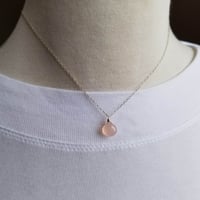 Image 3 of Simple Pink Chalcedony Necklace