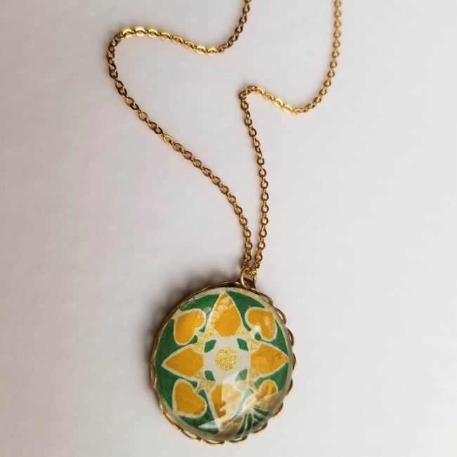 Ciao Italy - Safron and Green Necklace