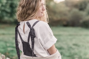 Image of IRMA Blue Linen Dungarees