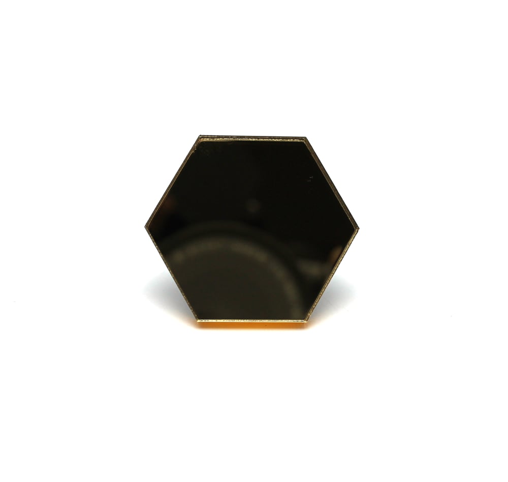 Image of Large Hex Ring : MIRROR GOLD