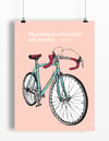 Pink bike print - A4