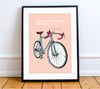 Pink bike print - A4