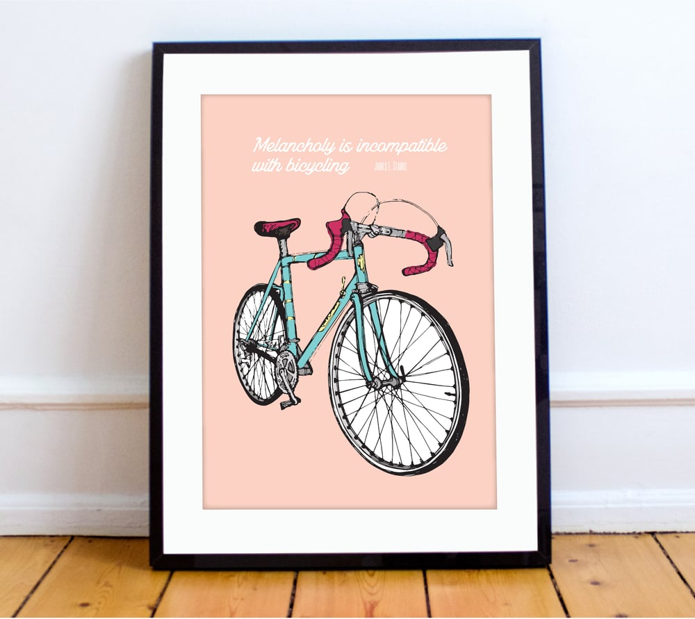 Pink bike print - A4 / Pedalare shop