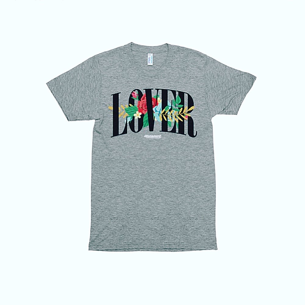 Image of The LOVER Floral Tee in Gray Triblend