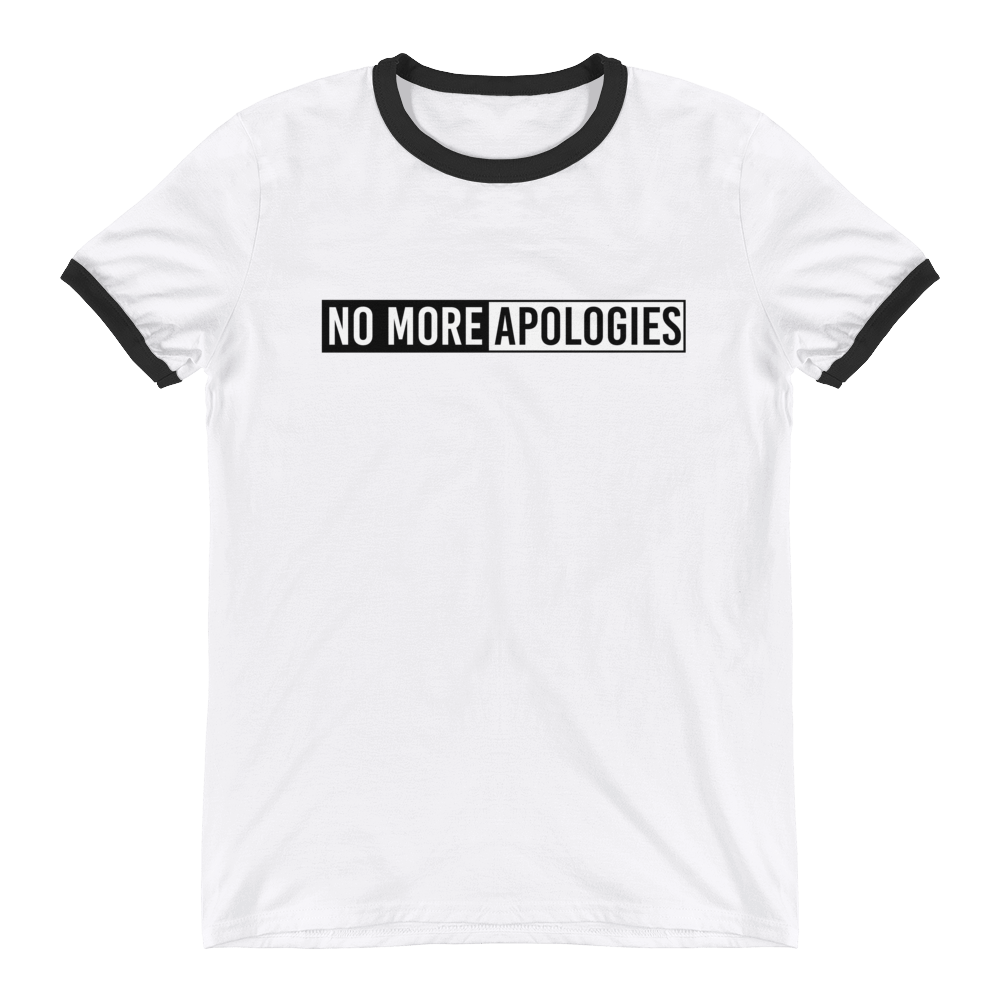 Image of No More Apologies "New Logo" (Unisex Crew Neck Black Trim) Shirt