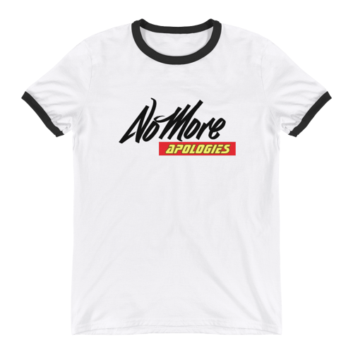 Image of No More Apologies "New Logo" (Unisex Crew Neck Black Trim) Shirt