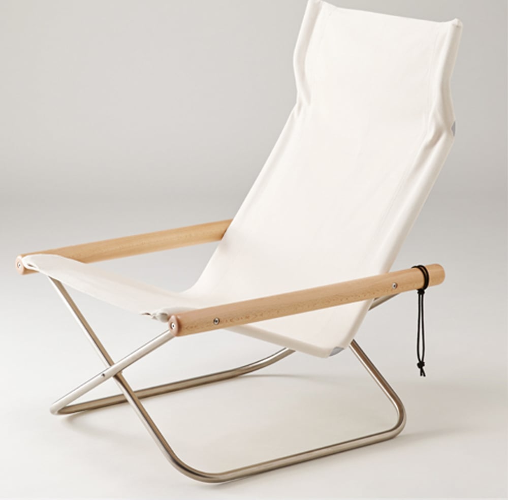 Image of NY Folding Chair X Lounge - Takeshi Nii Nychair X - Natural