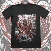 Image of 'Faravahar' T Shirt - Red on Black