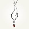 Phoenix Wing Necklace with Garnet, Sterling Silver