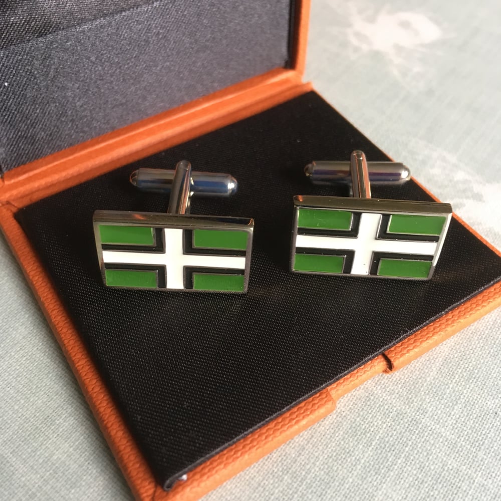 Image of A gift for that TRUE Devonian- Luxury Devon Flag Cuff-links-    
