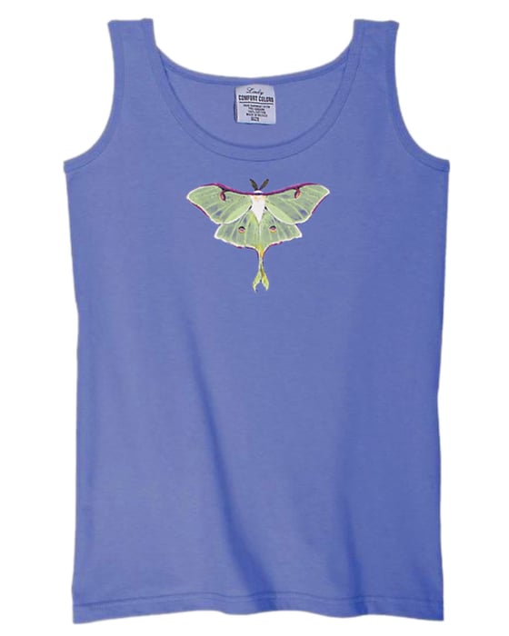 Image of Luna Moth Ladies Garment Dyed Tank Top