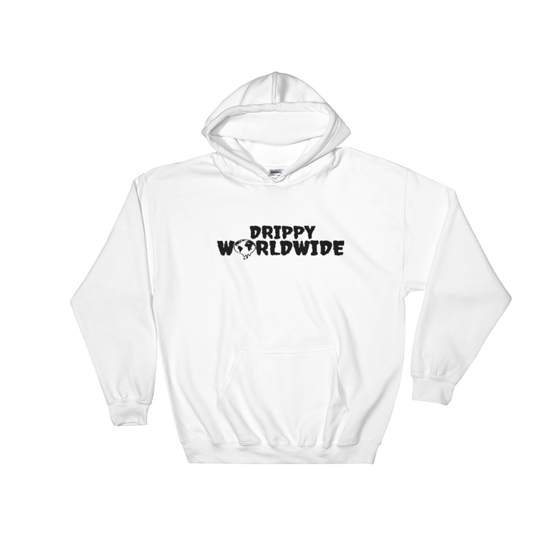 Image of Drippy Pullover Hoodie " white "