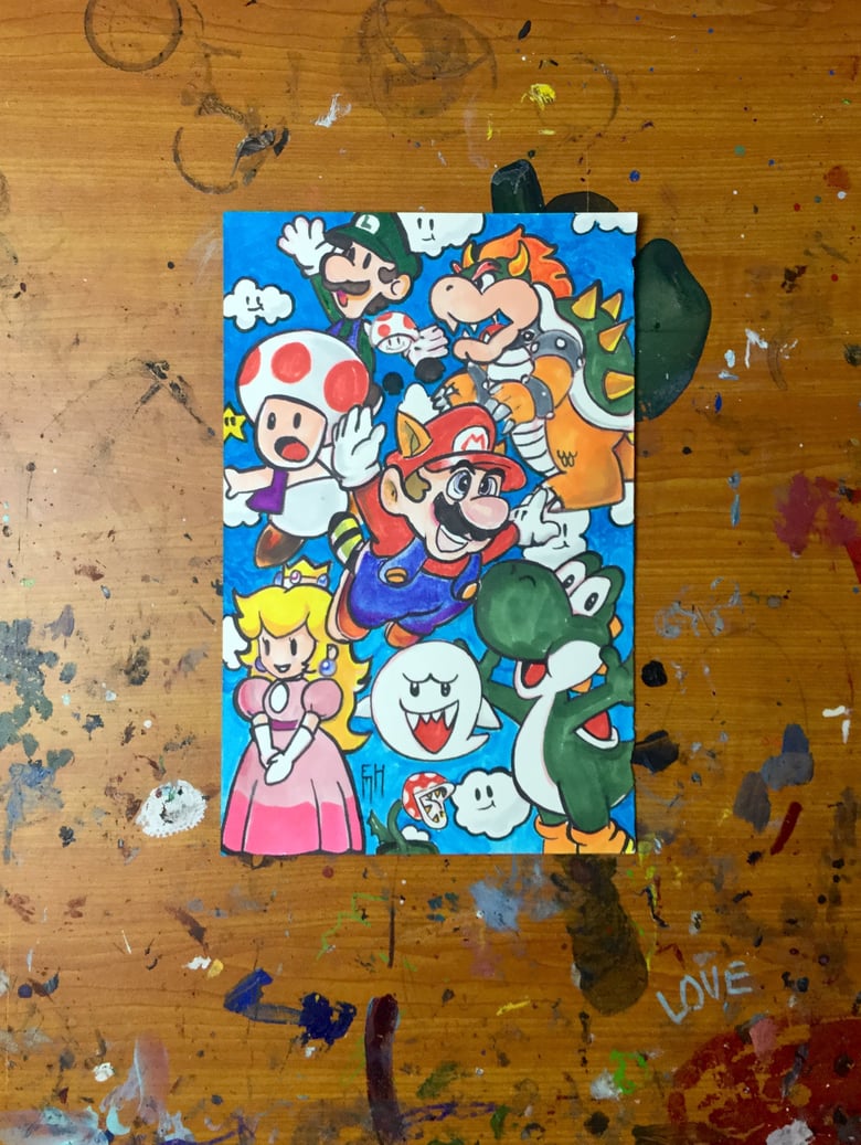 Image of Super Mario Brothers 3 mashup sketch
