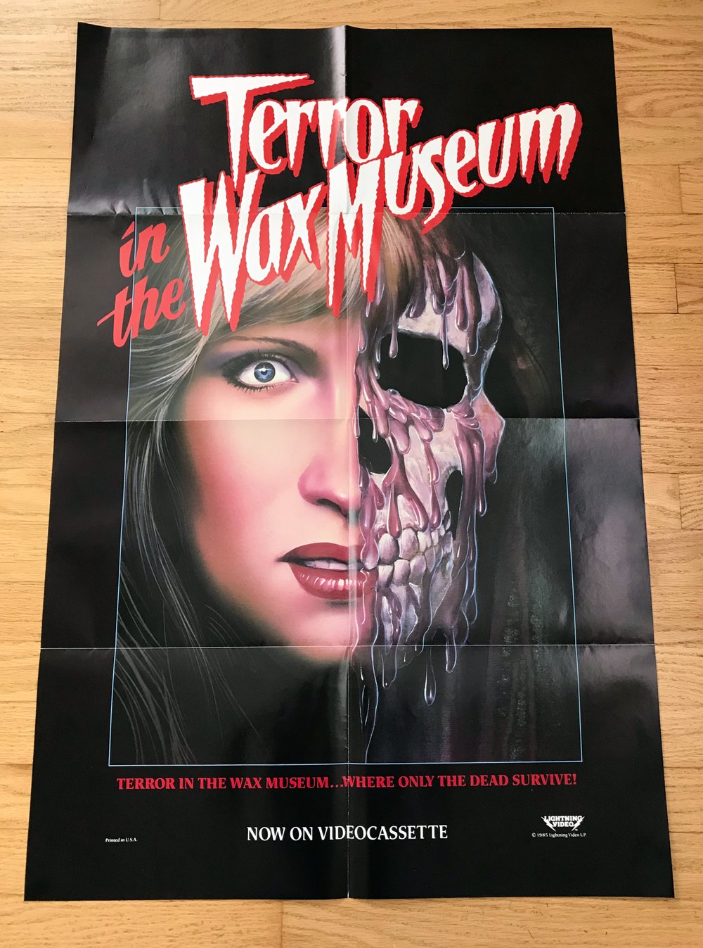 1985 TERROR IN THE WAX MUSEUM Original LIGHTNING VIDEO Promotional Movie Poster