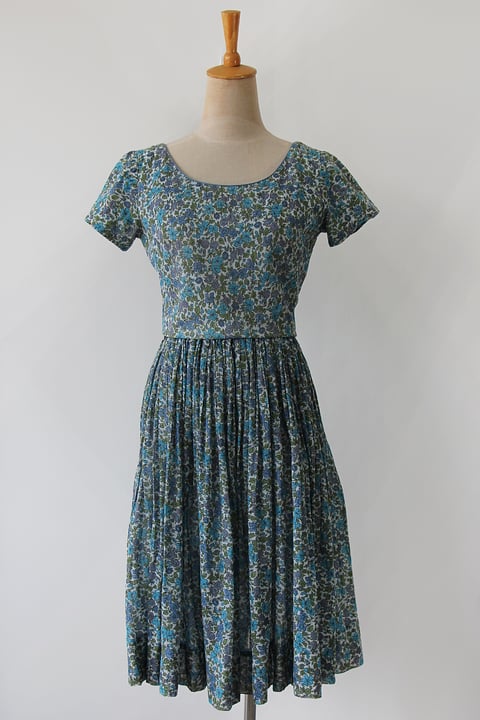 Image of SOLD Tiny Floral Cotton Day Dress (Orig $72)