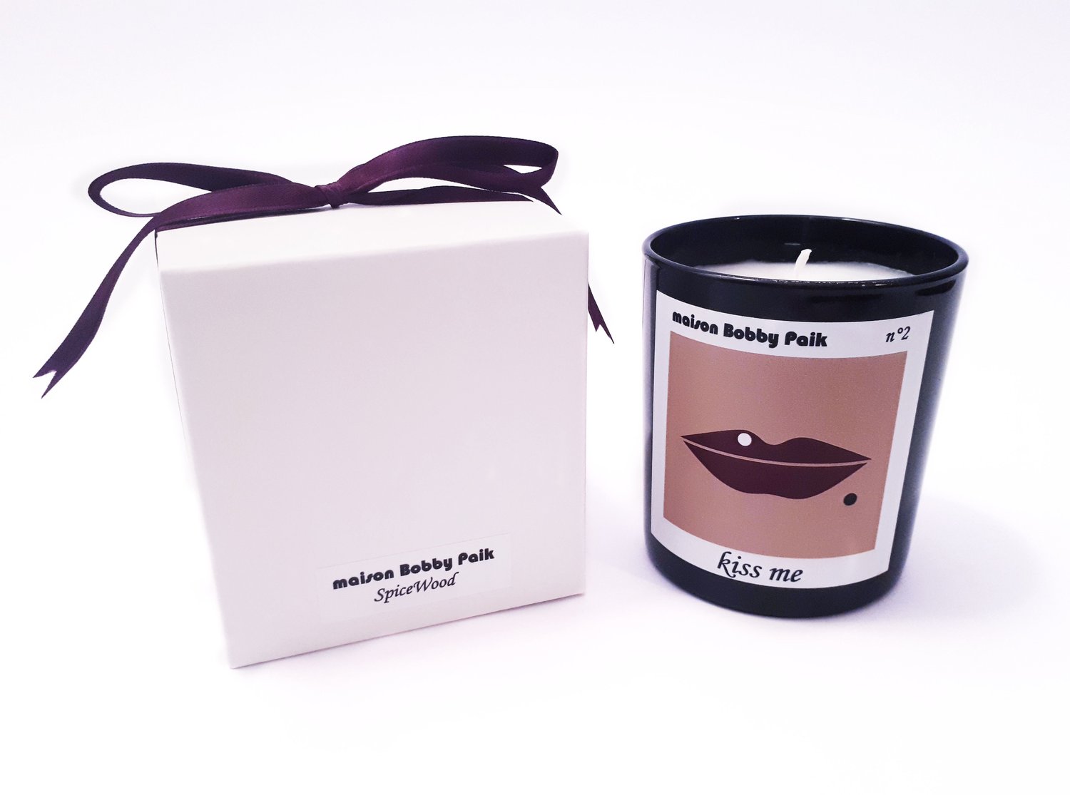 Image of Maison Bobby Paik SpiceWood Scented Candle-Kiss me black