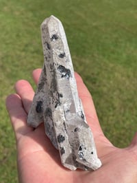 Image 18 of Mongolian Quartz with Calcite and Hematite Flowers #1617