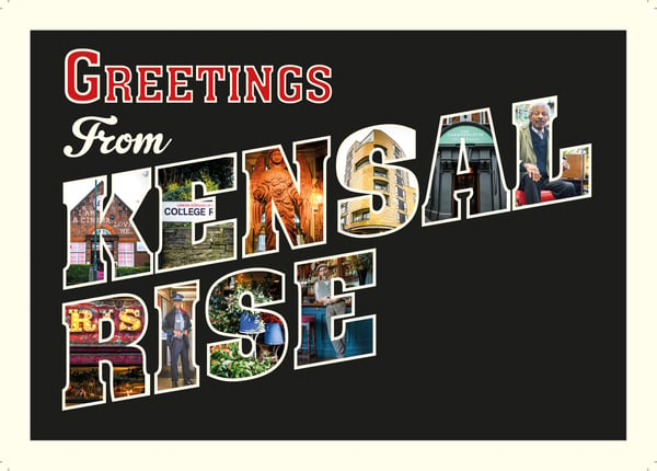 Image of Greetings from Kensal Rise - Single card in black