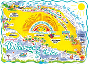Image of Retro Wildwood Map Greeting Card