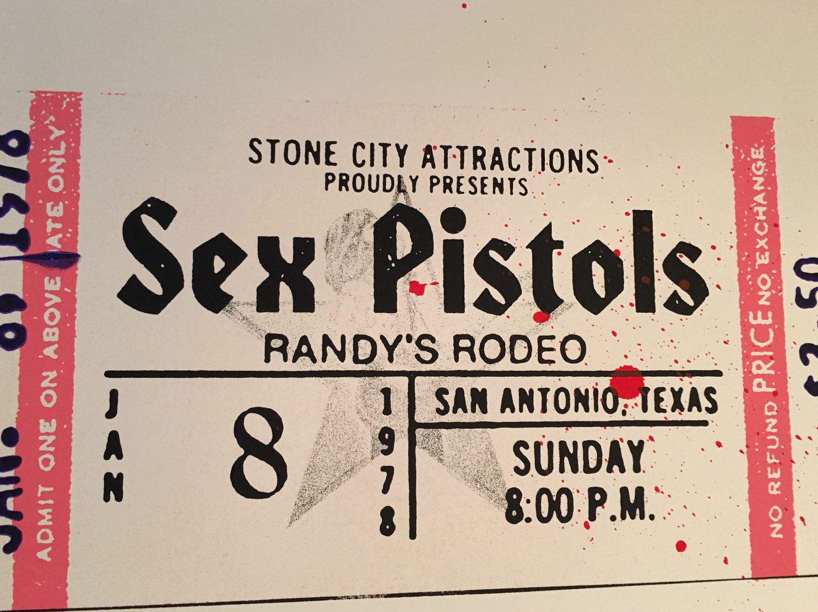 Sex Pistols - Randy's Rodeo ticket stub print | Billy Perkins