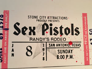 Image of Sex Pistols - Randy's Rodeo ticket stub print