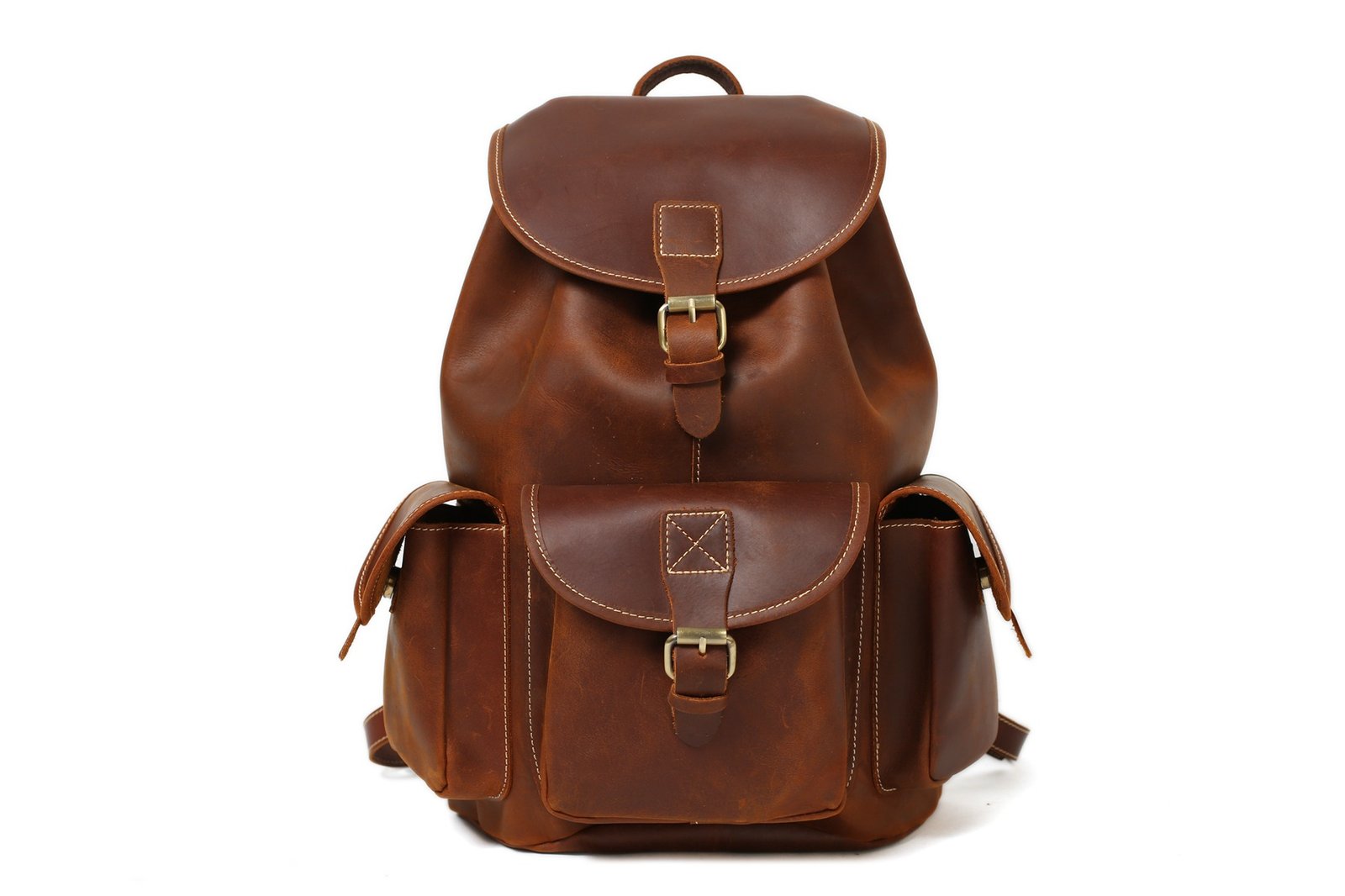 leather college backpack